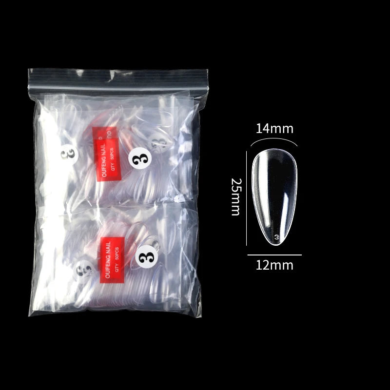 False Nails Single Clear Natural Color -21