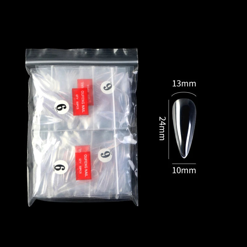 False Nails Single Clear Natural Color -22