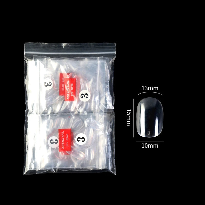 False Nails Single Clear Natural Color -23