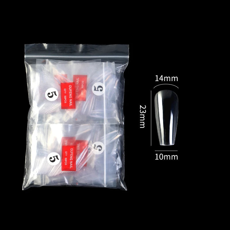 False Nails Single Clear Natural Color -24