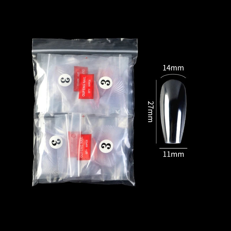 False Nails Single Clear Natural Color -26