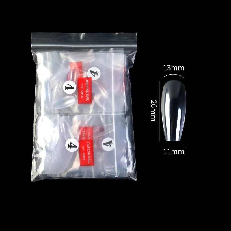 False Nails Single Clear Natural Color -27