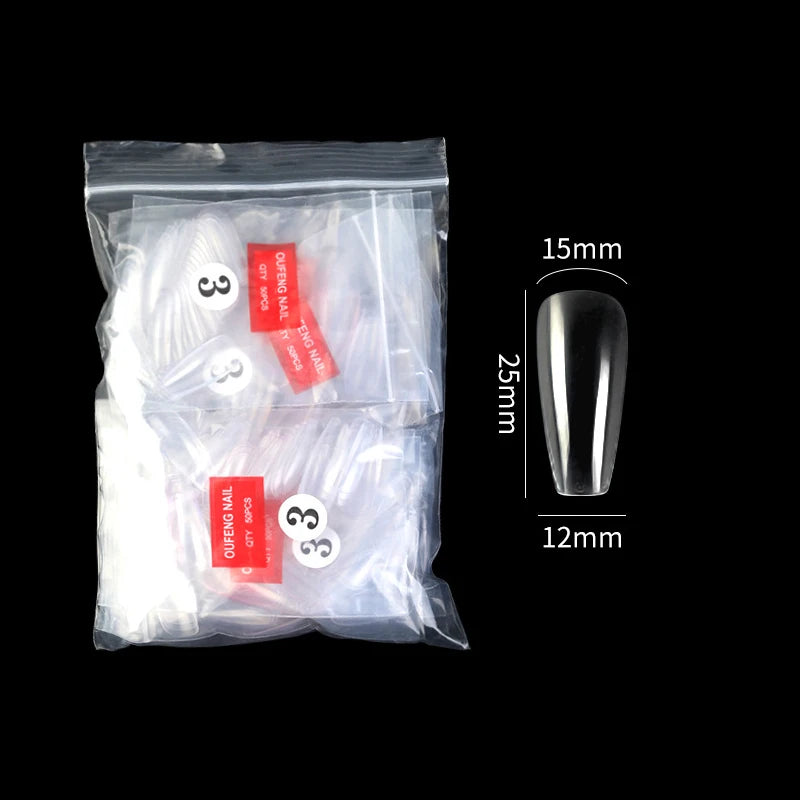 False Nails Single Clear Natural Color -28