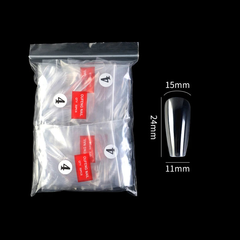 False Nails Single Clear Natural Color -30