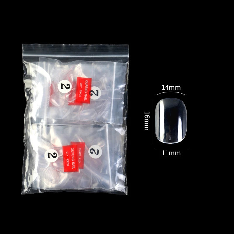 False Nails Single Clear Natural Color -31