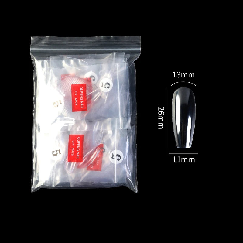 False Nails Single Clear Natural Color -32