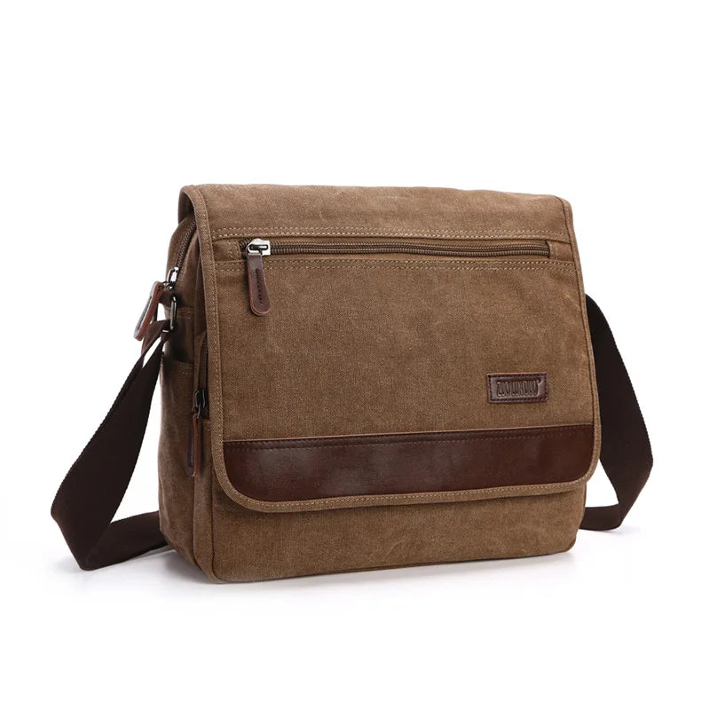 Brown leather shoulder bag on a white background
