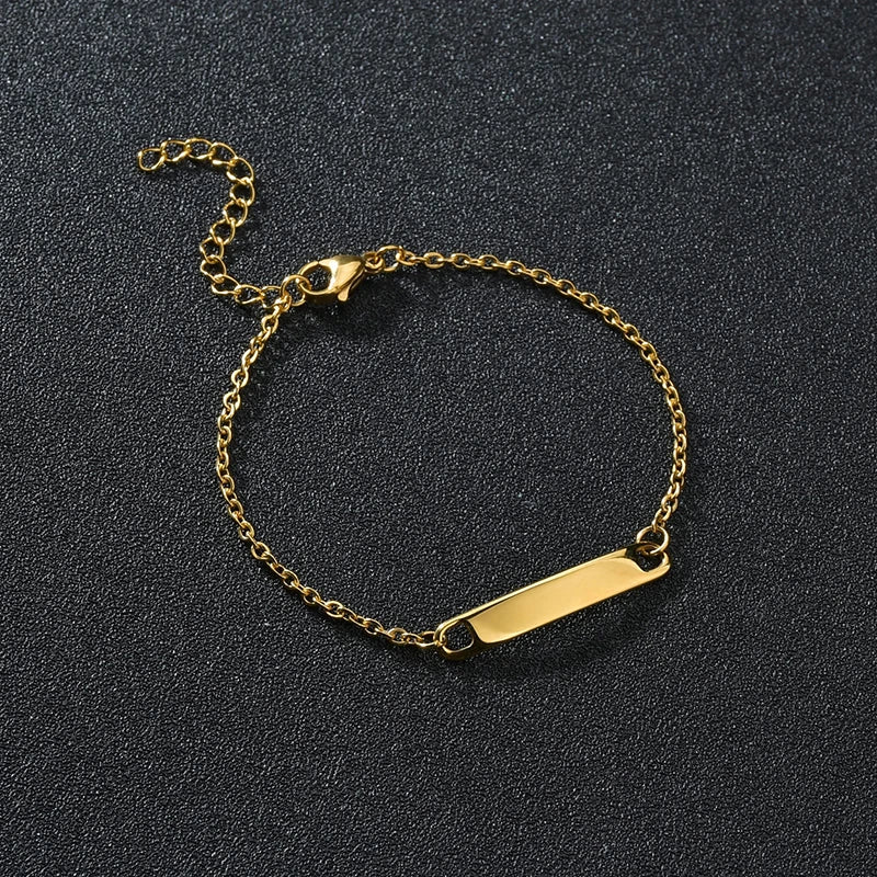 Bluelory Punk Custom Bracelet for Men and Women – Thick Stainless Steel Chain in Gold, Silver, and Black with Engraved Name - 4