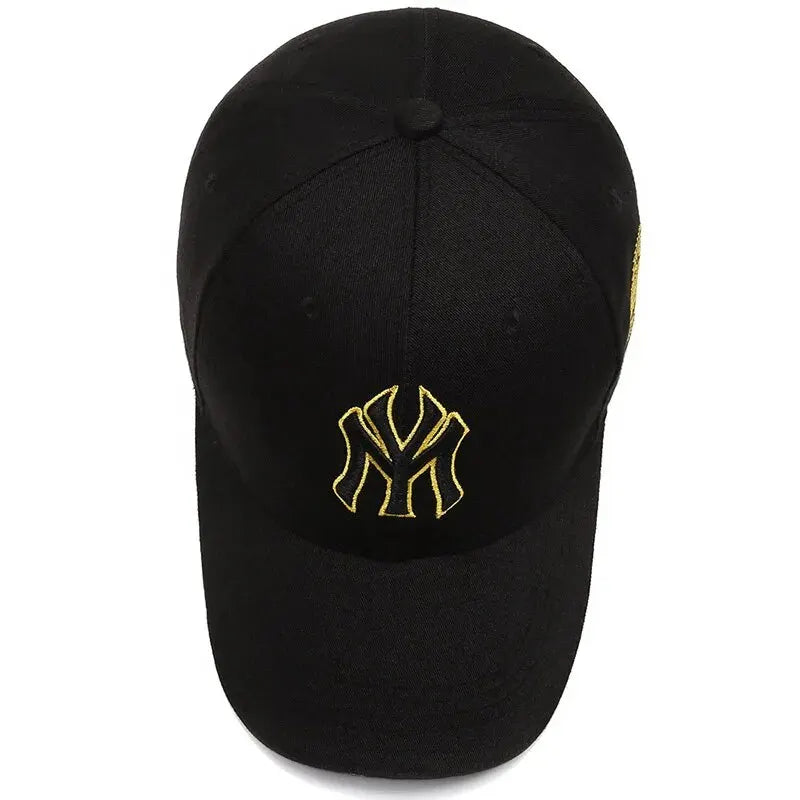 Unisex embroidered letter baseball cap with adjustable strap and sunshade design in Korean fashion style   - top