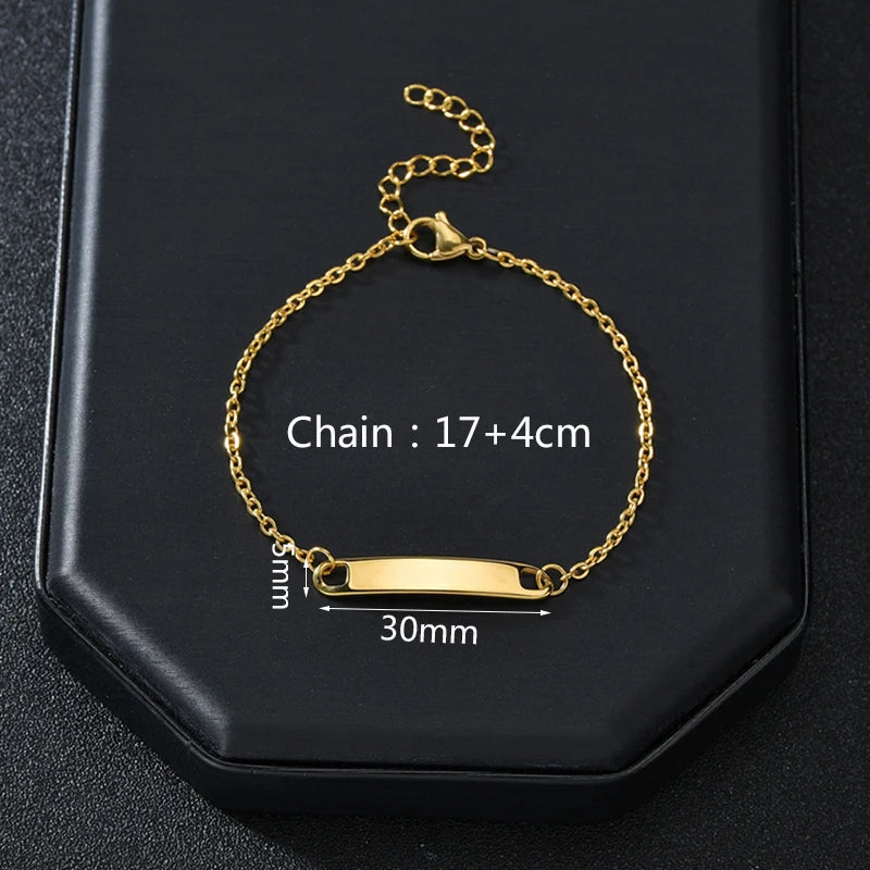  Engrave Name Custom Men Bracelets Gold Silver - 7