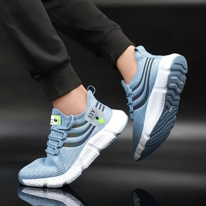 Men Casual Sport Shoes Breathable Lightweight Sneakers - blue