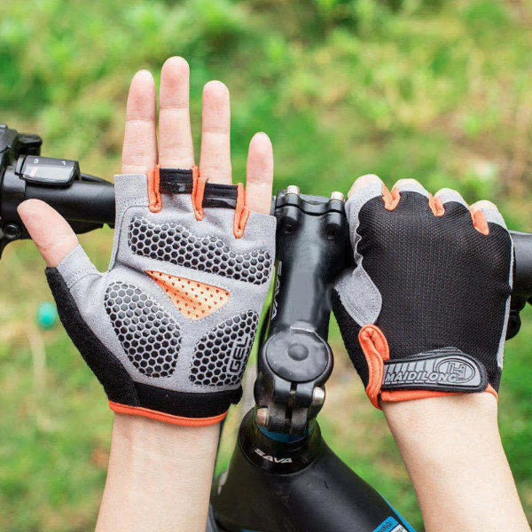 Men and Women Breathable Half Finger Cycling Gloves with Anti-Slip Grip - 1