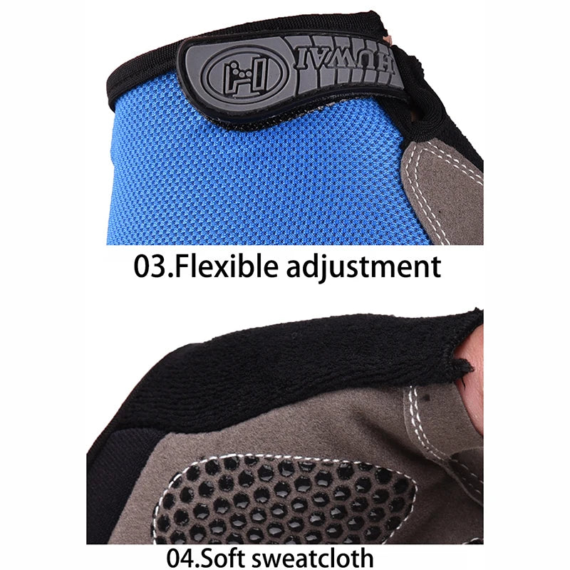 Men and Women Breathable Half Finger Cycling Gloves with Anti-Slip Grip  - flexible adjustment