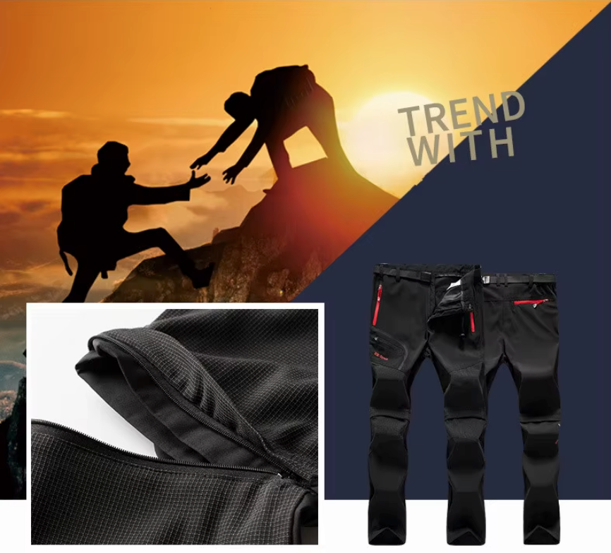 Men’s Waterproof Outdoor Pants – Softshell Warm Cargo Trousers