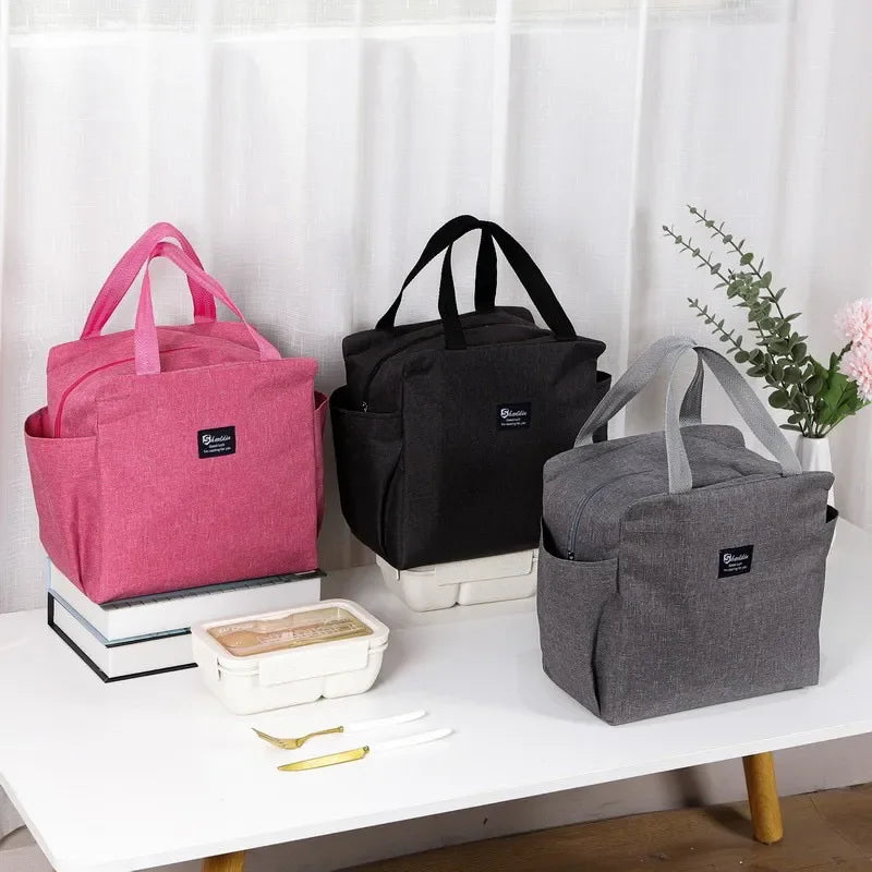 Multifunction Large Capacity Cooler Thermal Bags - 2. Pink black and gray colors