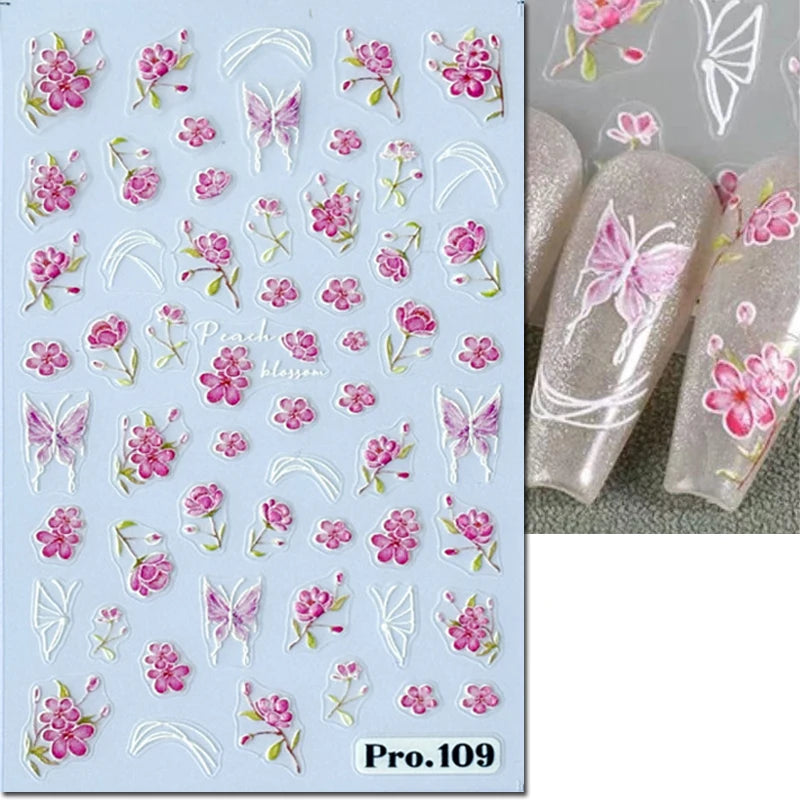 Nail Art Decals Adhesive Decorations For Manicure - 7