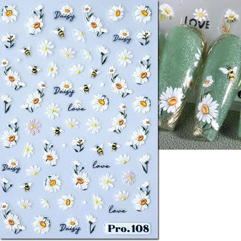 Nail Art Decals Adhesive Decorations For Manicure - 8