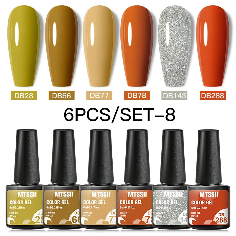 Nail Polish Set Glitter Sequins Semi Permanent  - 63