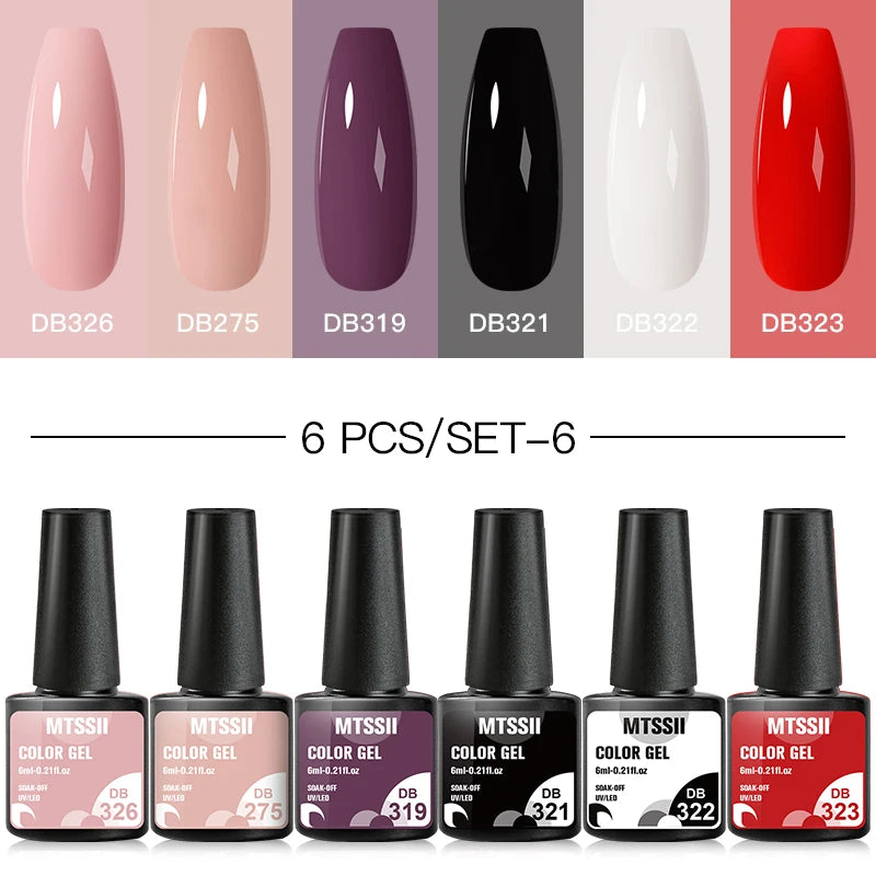 Nail Polish Set Glitter Sequins Semi Permanent  - 326