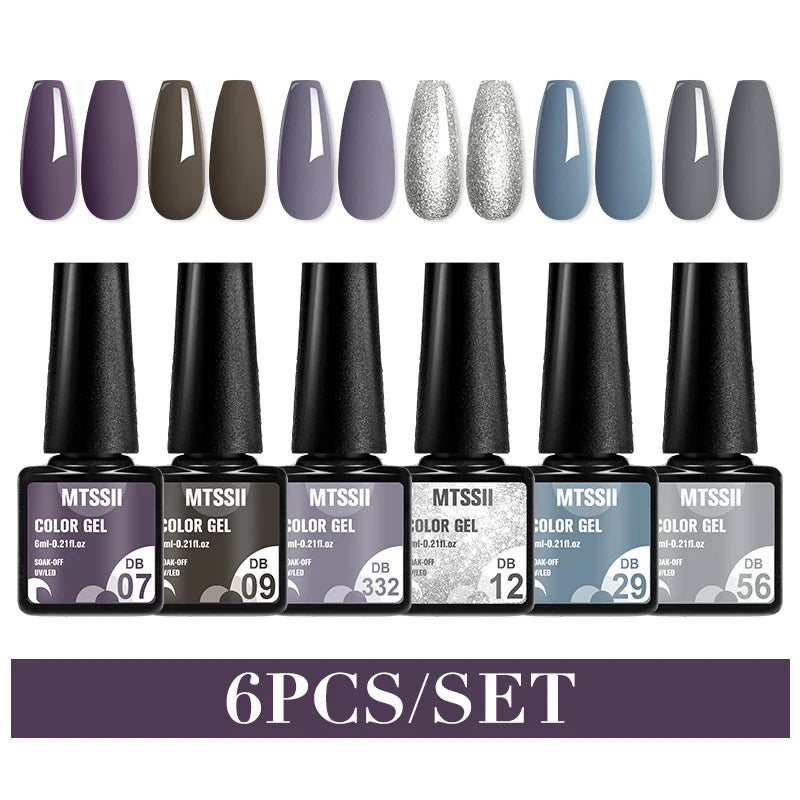 Nail Polish Set Glitter Sequins Semi Permanent  - DB07