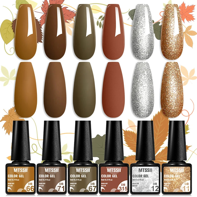 Nail Polish Set Glitter Sequins Semi Permanent  - DB66
