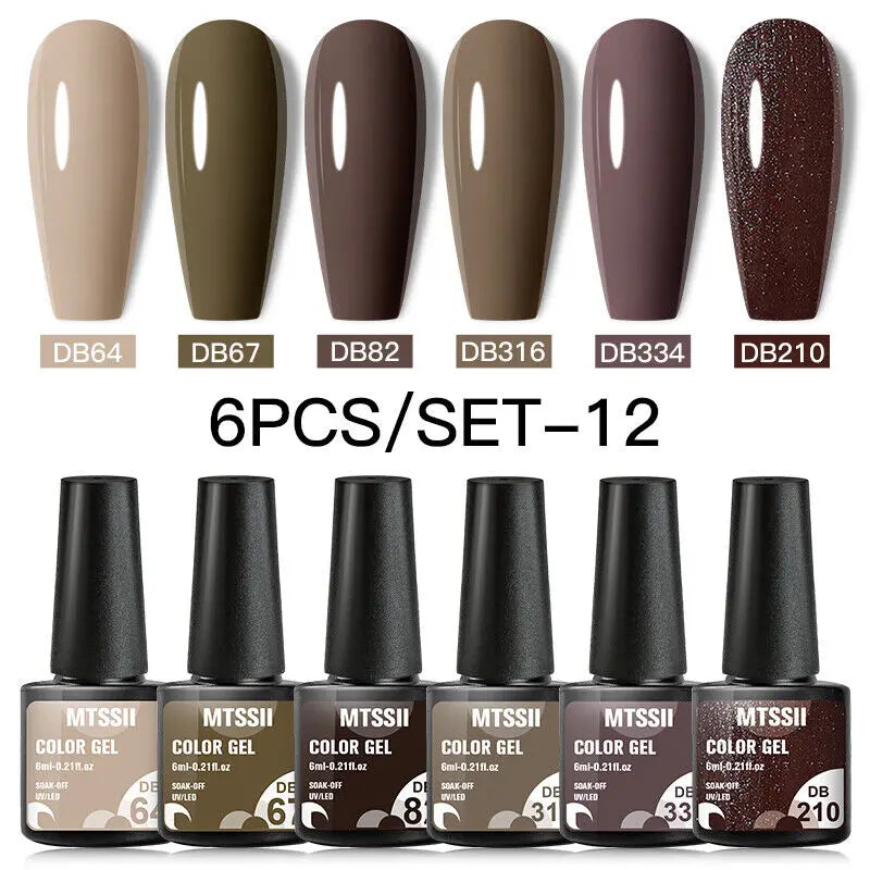 Nail Polish Set Glitter Sequins Semi Permanent  - DB64