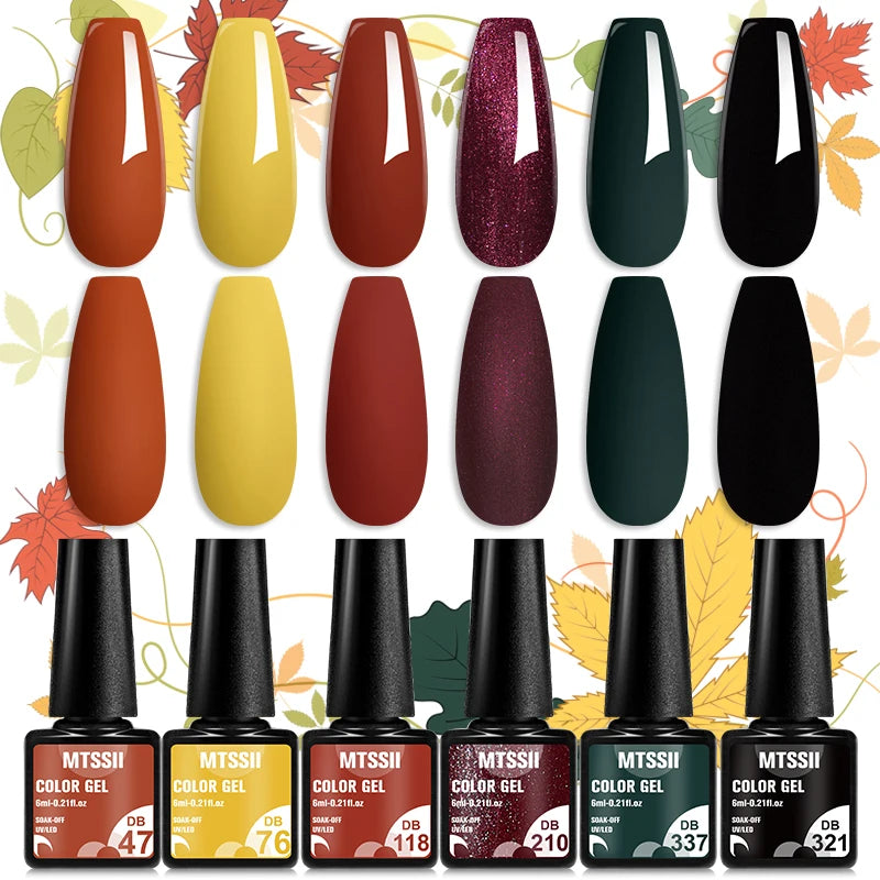 Nail Polish Set Glitter Sequins Semi Permanent  - DB47