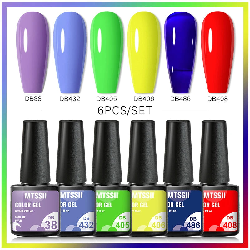Nail Polish Set Glitter Sequins Semi Permanent  - 65