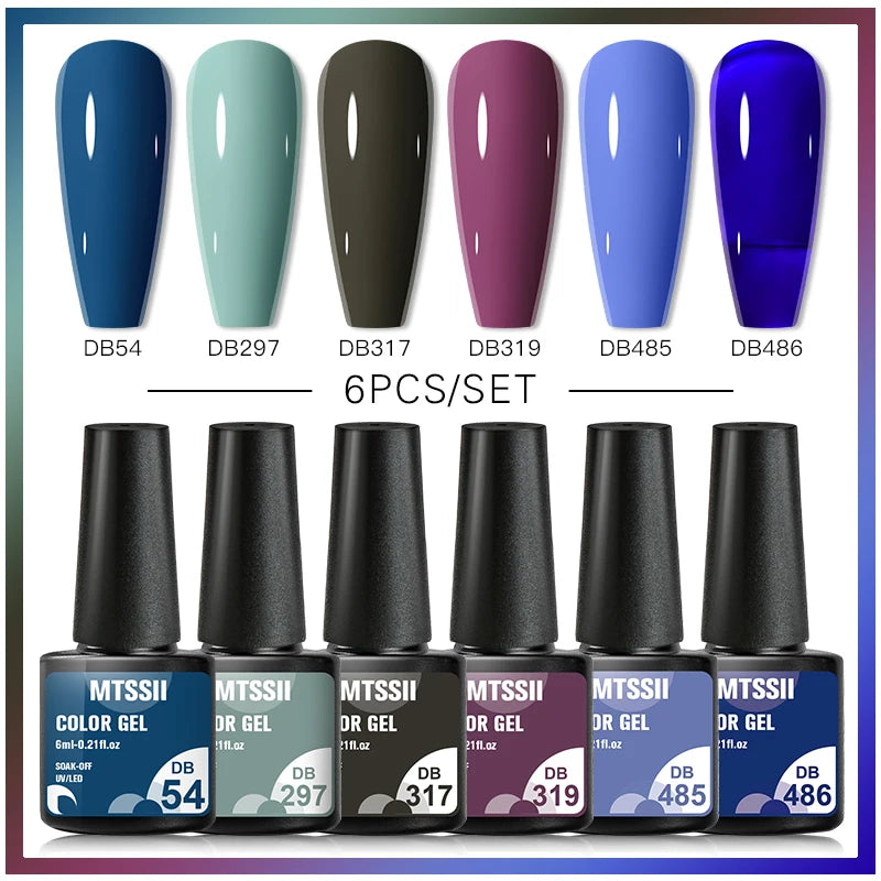 Nail Polish Set Glitter Sequins Semi Permanent  - 66