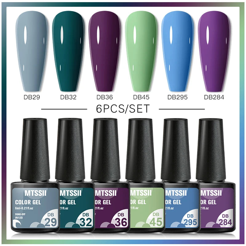 Nail Polish Set Glitter Sequins Semi Permanent  - 69