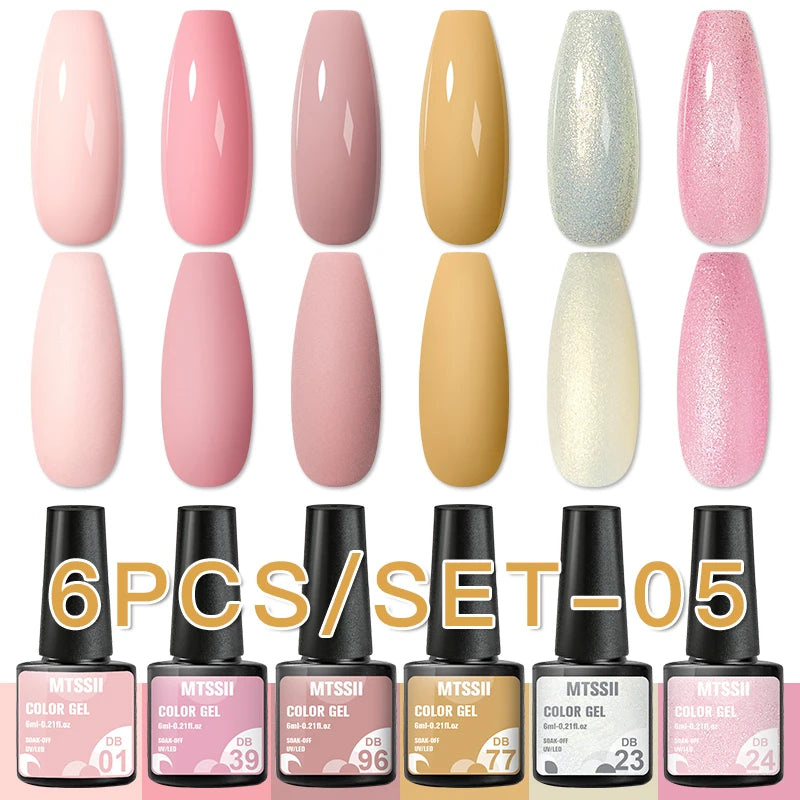 Nail Polish Set Glitter Sequins Semi Permanent  - 74
