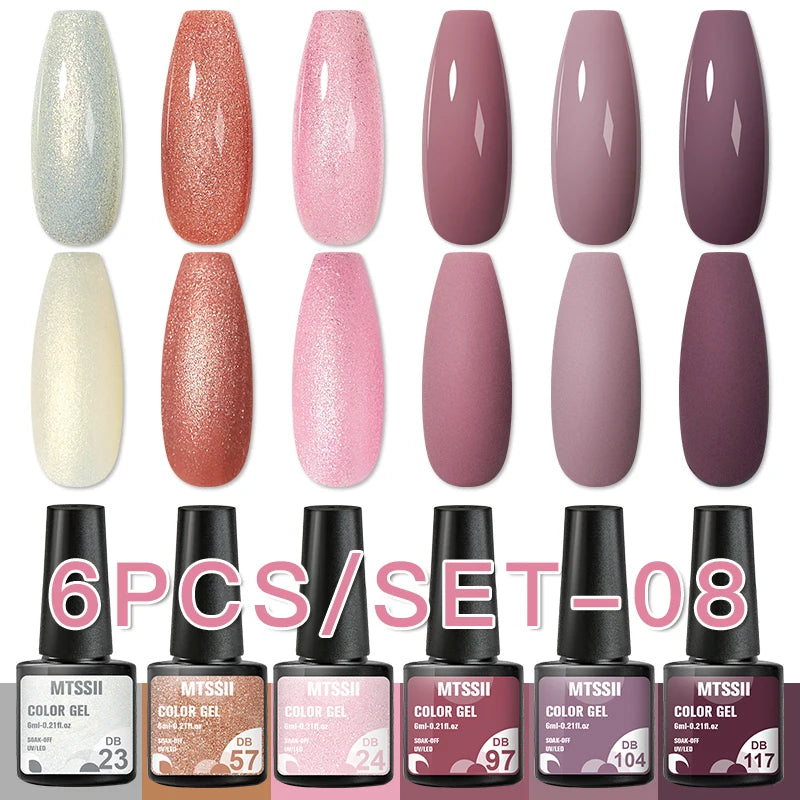 Nail Polish Set Glitter Sequins Semi Permanent  - 75