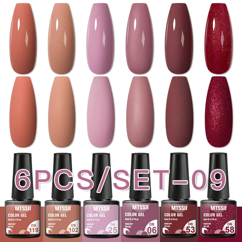 Nail Polish Set Glitter Sequins Semi Permanent  - 79