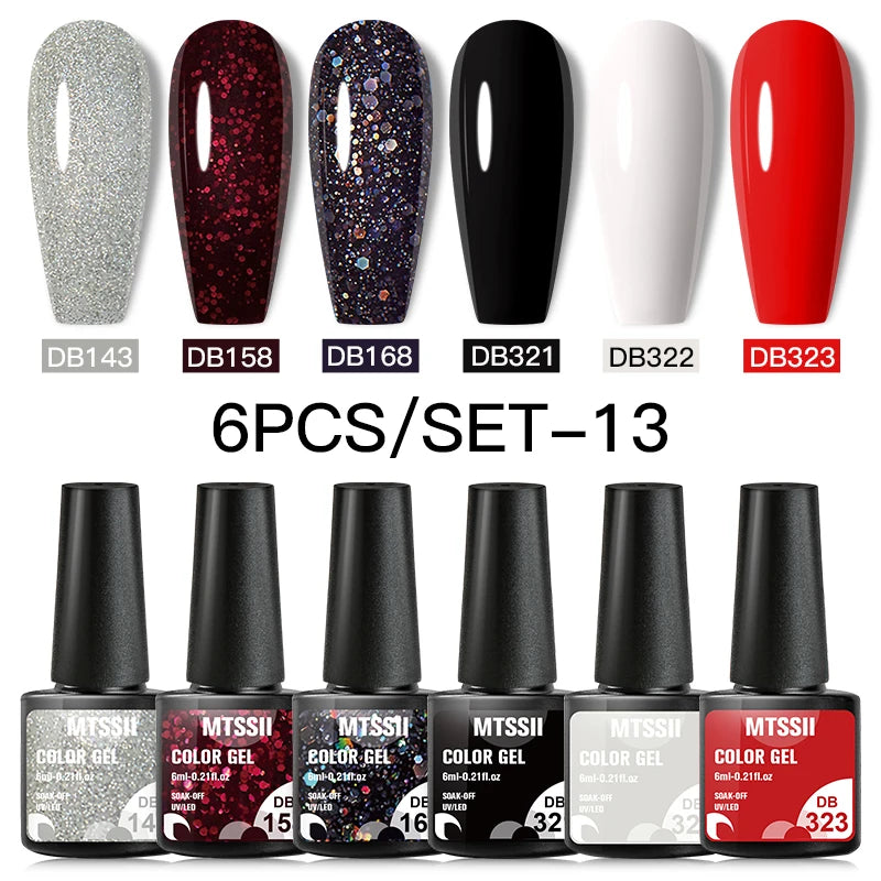 Nail Polish Set Glitter Sequins Semi Permanent  - 83