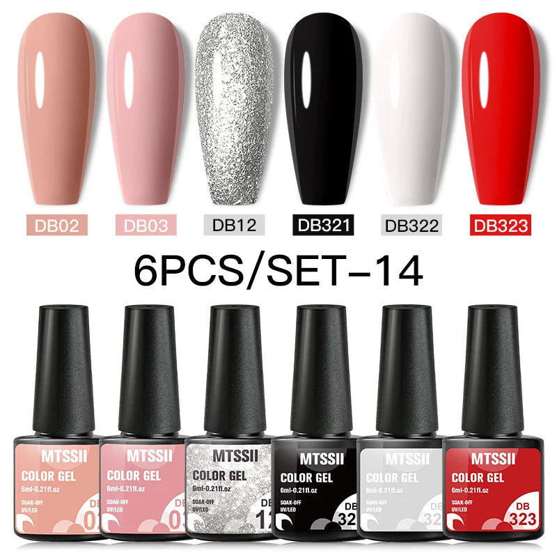 Nail Polish Set Glitter Sequins Semi Permanent  - 84