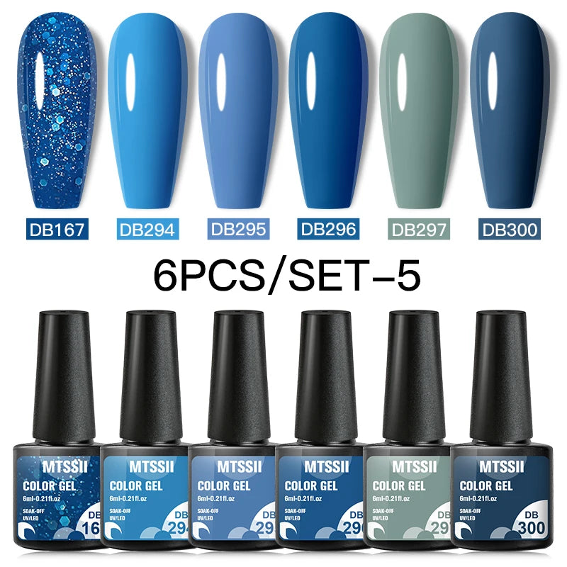 Nail Polish Set Glitter Sequins Semi Permanent  - 87