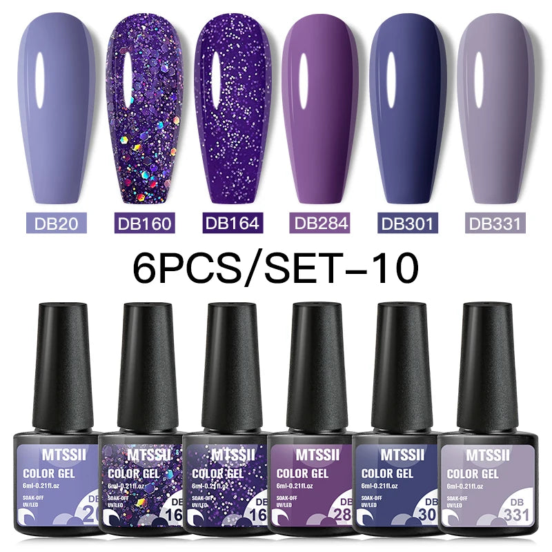 Nail Polish Set Glitter Sequins Semi Permanent  - 88