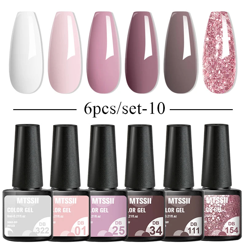 Nail Polish Set Glitter Sequins Semi Permanent  - 89