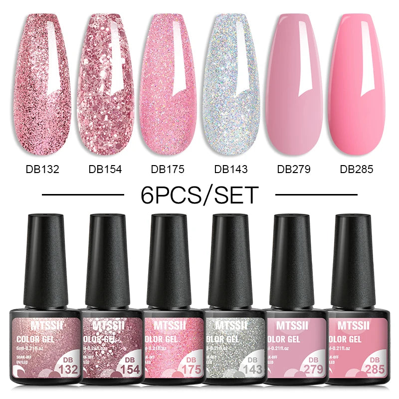 Nail Polish Set Glitter Sequins Semi Permanent  - 90