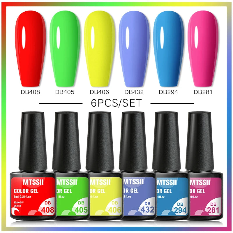 Nail Polish Set Glitter Sequins Semi Permanent  - 98