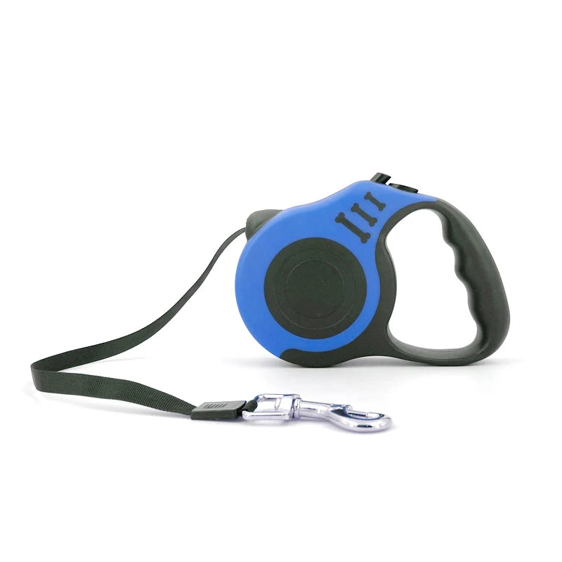 3M/5M retractable automatic dog leash with flexible traction rope for small and medium dogs and cats - 02 blue