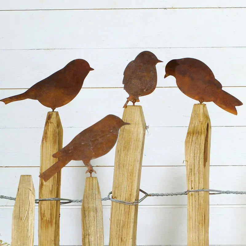 Rusty Bird Iron Crafts Sculpture for Home Decoration - 2