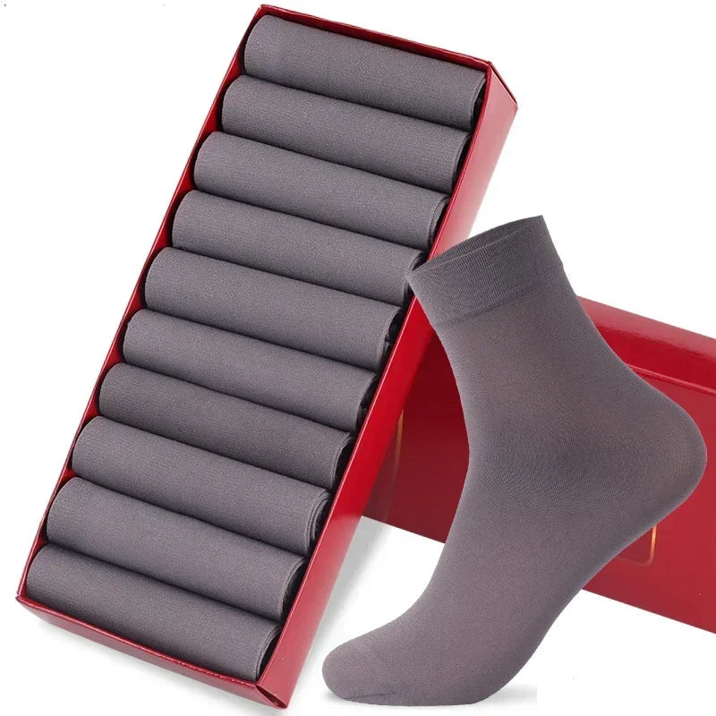 10/20 pairs Men Ice Silk Socks  - daark gray