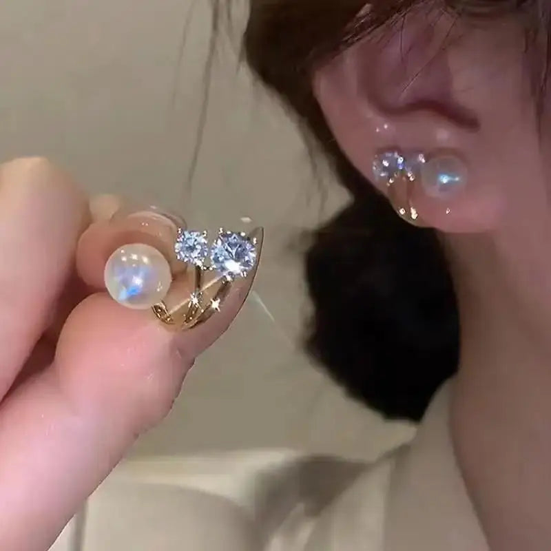 Korean Fashion Seven Star Zircon Earrings For Women Jewelry 2025 Trending New Luxury Women's Crystal Stars Stud Earrings Gifts