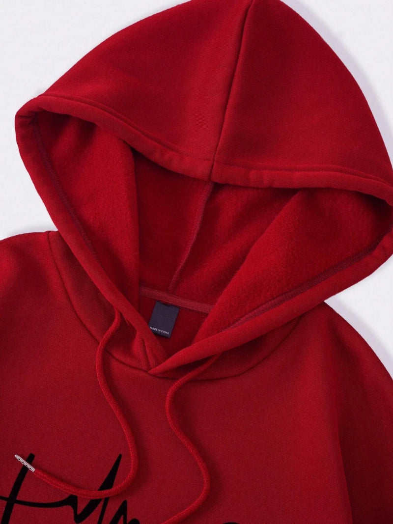 Faith Hope Love Letter Graphic Women Hoody  - Red Hood