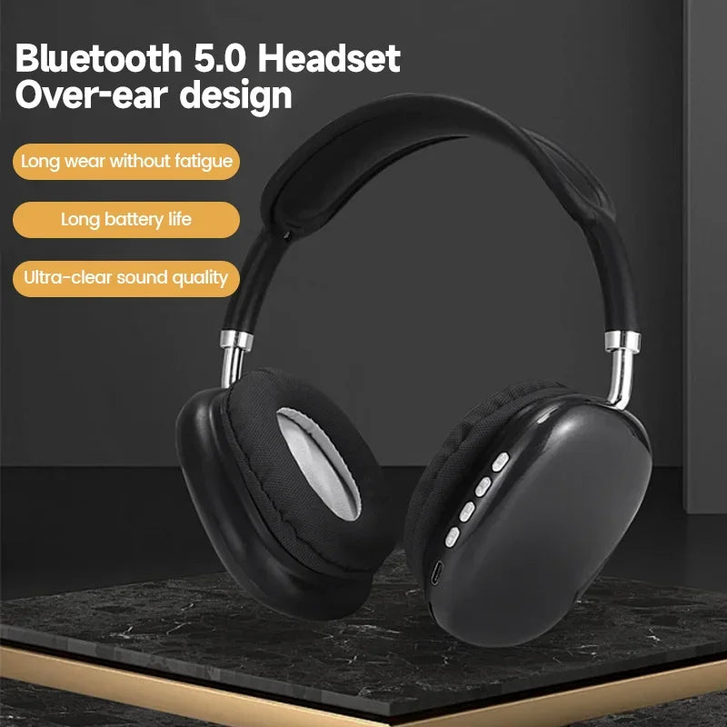 Wireless Bluetooth Headset Noise Cancelling -black