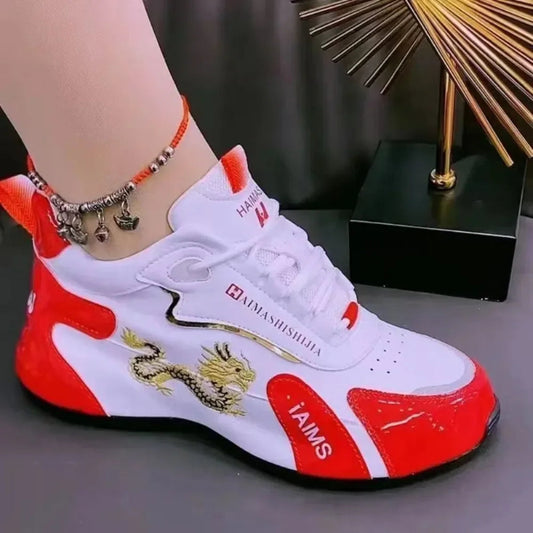 Women’s 2024 designer leather sneakers, lightweight waterproof breathable casual sports platform shoes