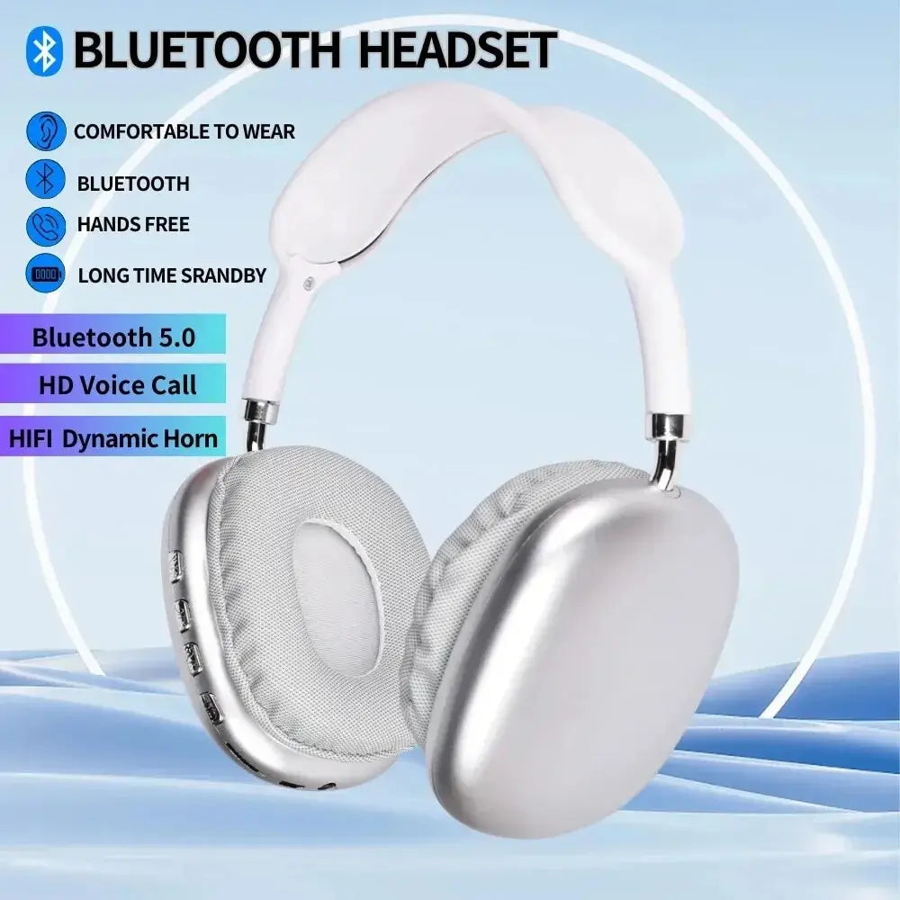Wireless Bluetooth Headset Noise Cancelling - white