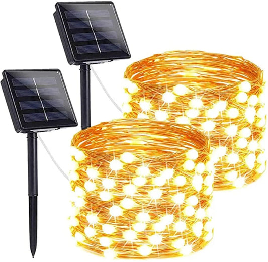 10M and 20M solar LED string lights for outdoor garden and Christmas decoration, waterproof festoon garland