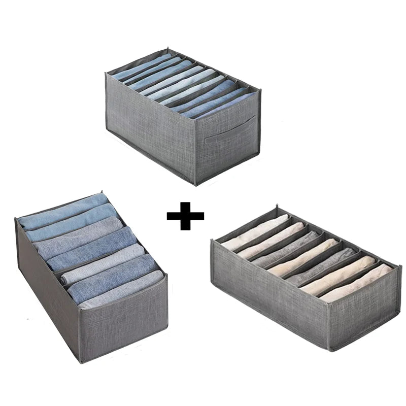 Foldable closet organizer boxes for clothes, pants, socks, underwear, and T-shirts, ideal for drawers and wardrobes 9